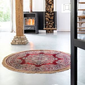 Vintage Vloerkleed Rond Brissac Rood