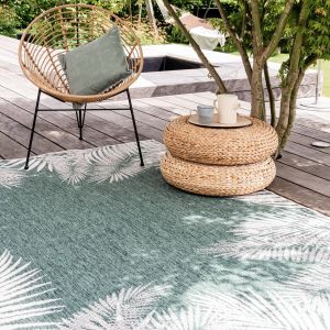 Buiten vloerkleed Leaf - Groen -  dubbelzijdig - EVA Interior