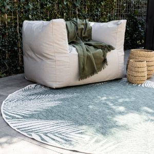 Rond Buitenkleed Leaf - Groen - dubbelzijdig - EVA Interior - 200 Ø - (L)