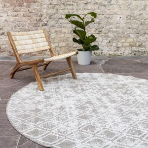 Rond Buitenkleed Frost - Bruin/wit - dubbelzijdig - EVA Interior - 200 Ø - (L)