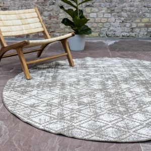 Rond Buitenkleed Frost - Bruin/grijs- dubbelzijdig - EVA Interior - 200 cm
