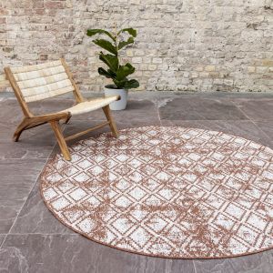 Rond Buitenkleed Frost - Roest/wit - dubbelzijdig - EVA Interior