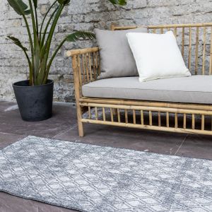 Buiten loper - Balkonkleed Frost - Grijs/Wit - dubbelzijdig - EVA Interior - 80 x 250cm (M)