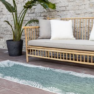 Buiten loper - Balkonkleed Leaf - Groen - dubbelzijdig - EVA Interior - 80 x 250cm (M)
