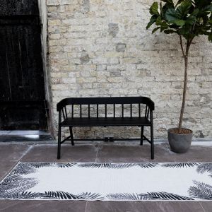 Buiten loper - Balkonkleed Leaf - Zwart - dubbelzijdig - EVA Interior - 80 x 250cm (M)
