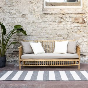 Buiten loper - Balkonkleed Stripes - Grijs/Wit - dubbelzijdig - EVA Interior - 80 x 250cm (M)