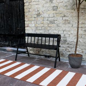 Buiten loper - Balkonkleed Stripes - Roest/Wit - dubbelzijdig - EVA Interior - 80 x 250cm (M)