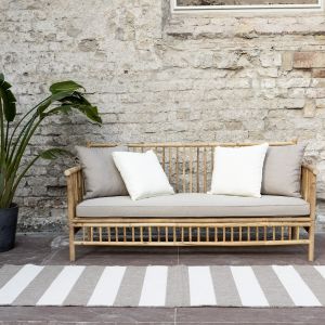 Buiten loper - Balkonkleed Stripes - Bruin/Grijs - dubbelzijdig - EVA Interior - 80 x 250cm (M)
