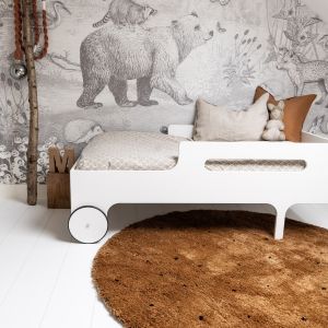 Rond Vloerkleed Kinderkamer stip - Bruin/Cognac/Zwart - Dots - Interieur05