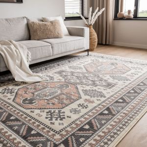 Vintage vloerkleed Kota roze/blauw | Interieur 05