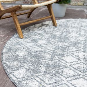 Rond Buitenkleed Frost - Grijs/Wit - dubbelzijdig - EVA Interior