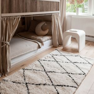 Vloerkleed berber - cream/black - Nea - 80 x 150 cm - (XXS)