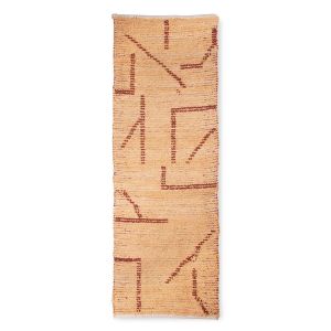HK Living katoenen loper peach/mocha - 70 x 200 cm - (S)