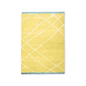Handgeknoopt wollen vloerkleed geel hkliving 180x280cm