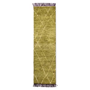 HK Living wollen loper olijf/paars - 80 x 300 cm - (S)