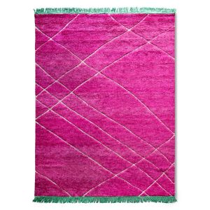 Handgeknoopt wollen vloerkleed roze hkliving 260x360cm