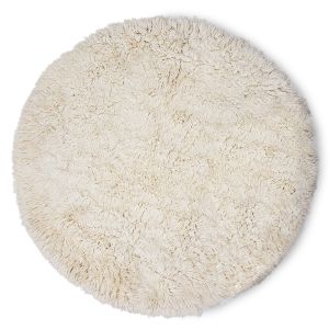 Hoogpolig rond vloerkleed beige/wit hkliving ø250cm