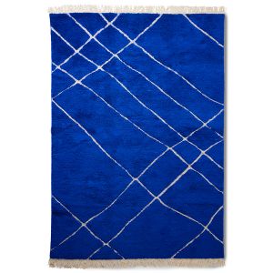 Handgemaakt wollen vloerkleed blauw hkliving 200x300cm