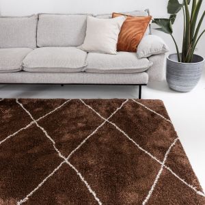 berber vloerkleed hoogpolig roest/cream - scandinavisch - nea - interieur05