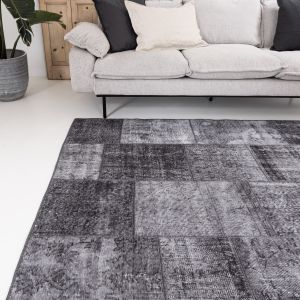Patchwork Vloerkleed Antraciet Lara - Interieur05