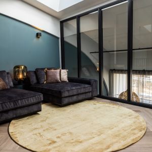 Rond Vloerkleed Felva Viscose Silk Goud - Interieur05