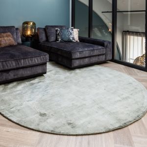 Rond Vloerkleed Felva Viscose Silk Groen - Interieur05 