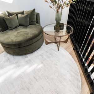 Rond Vloerkleed Viscose Silk Zilver